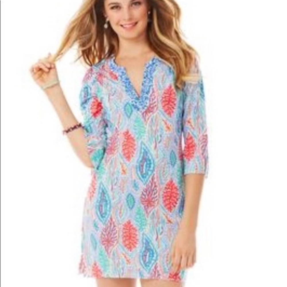 Lilly Pulitzer Courtney Tunic Dress in Let Minnow, Size Medium